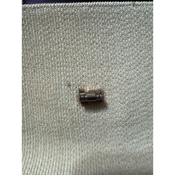 Vintage 1960s Yellow Suede & Fabric Handbag With Gold Clasp - Picture 15 of 16